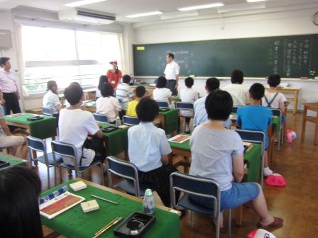 書道体験のようす